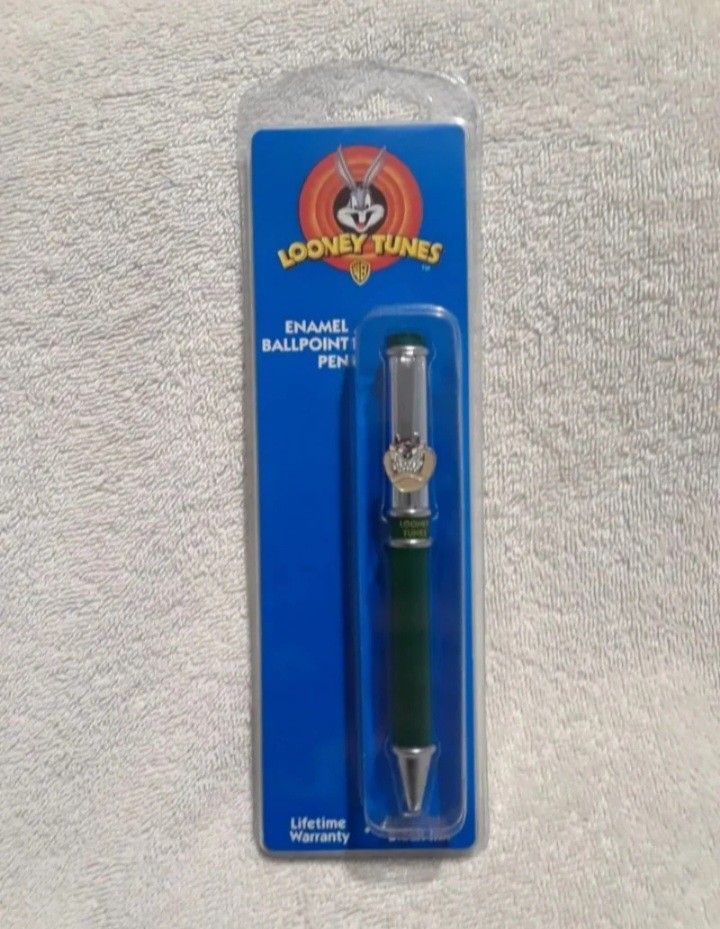 Vintage Looney tunes tasmanian devil green enamel ballpoint pen