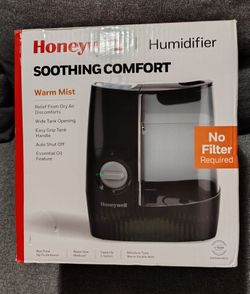 Honeywell HWM845 Warm Mist Humidifier with Essential Oil Cup Filter Free Black: Quiet Operation, 24-Hour Run Time