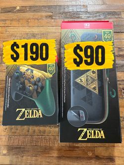 Nintendo switch 2 pro controller and case Zelda
