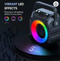 Karaoke Machine, Portable Bluetooth Speaker with 2 Wireless Microphones