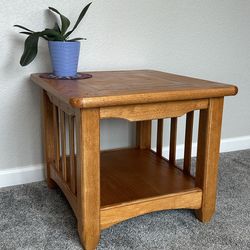 Solid Oak Finished Side Table