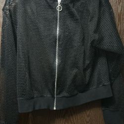 Hot Topic Zip-Up Mesh Hoodie Size - Medium Near New