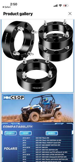 4x156 2" ATV Wheel Spacers 2 inch 131mm Bore Wheel Adapters M12x1.5 Studs Forged 6061-T6, 10.9 Grade Studs, Fits for 2015 - 2017 Polaris RZR 900 TRAIL