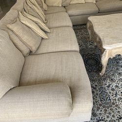 Hickory White Beige Sectional Right Arm