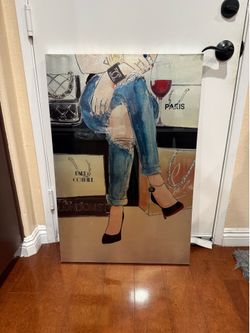 BY Jodi “Wine and shopping” Stretched Canvas Wall Art