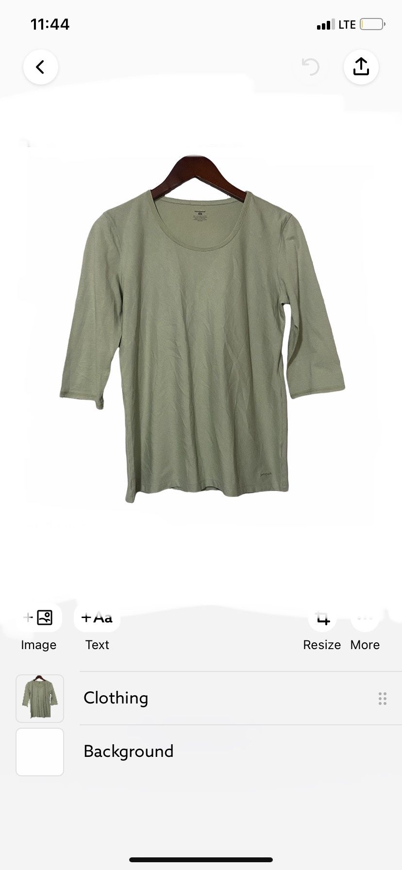 Patagonia 100% Organic Cotton 3/4 Sleeve Sage Green Shirt 