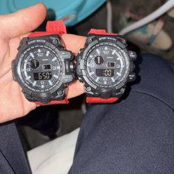 2 Red Band Sports Watch Watches