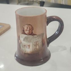 Antique Vintage Porcelain Monk Friar Newspaper Trent Pottery Mug