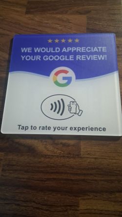 Google review placard card