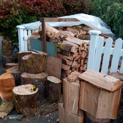 1 Cord Split Half Maple Half Fir Half Seasond Plus 1 Bundle Dry Cedar Kindling 