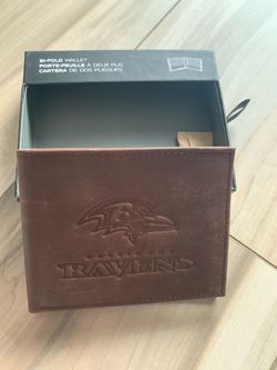 Baltimore Ravens Leather Bifold Wallet Brown