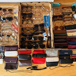 75 Pair Eyeglasses,many colors &sizes, cases. Buy All for $45 or buy 5 or more, text for Prices.
