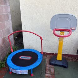 Kids Trampoline Basketball Court 