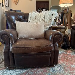 Restoration Hardware Leather Recliner INCLUDES 3/4 FULL BOTTLE OF RH LEATHER CONDITIONER & PROTECTOR
