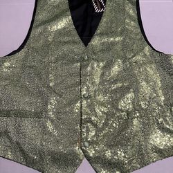 Green Sequence Men’s Holiday Vest Size 2X