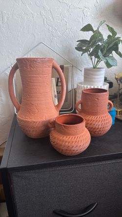 Terracotta Vases Sets of 3