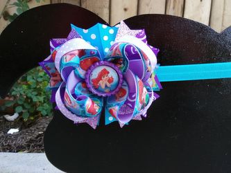 Little Mermaid Baby Headband, princess Ariel Hair Bow Hair Bow