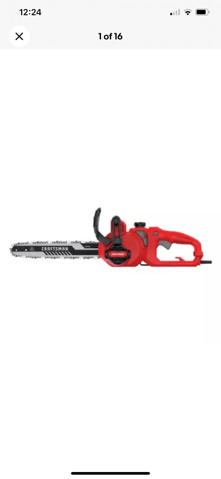 CRAFTSMAN Corded Chainsaw 14 Inch 8 Amp Auto Oiling Model #CMECS614 POWERFUL MOTOR: 8 Amp motor helps with those tough cuts COMPACT DESIGN: 14-in comp