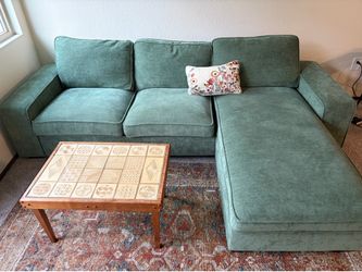 Green Sectional Sofa with Storage Chaise & USB Charging