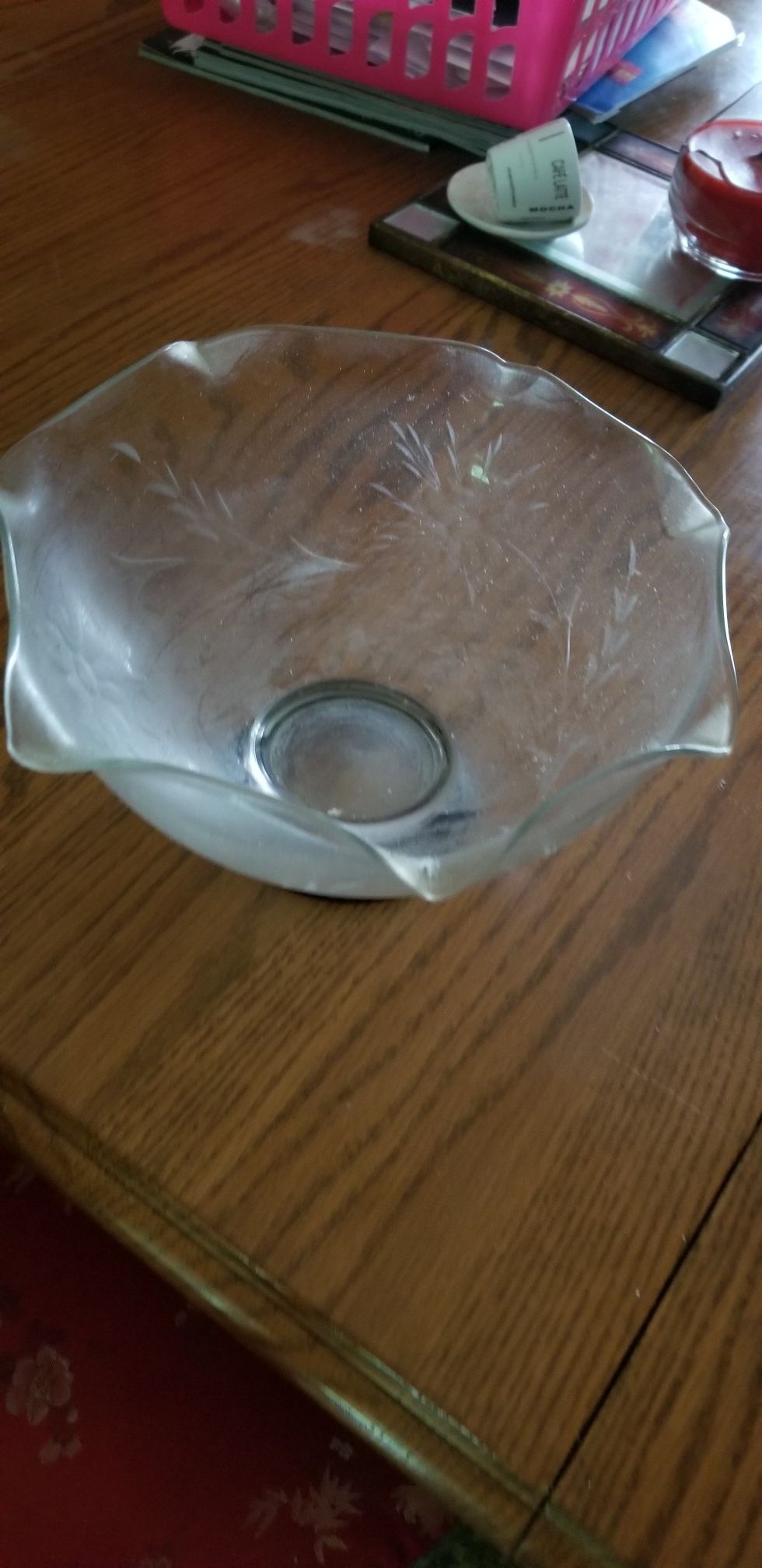 Glass bowl With Sterling Silver Bottom ss bottom