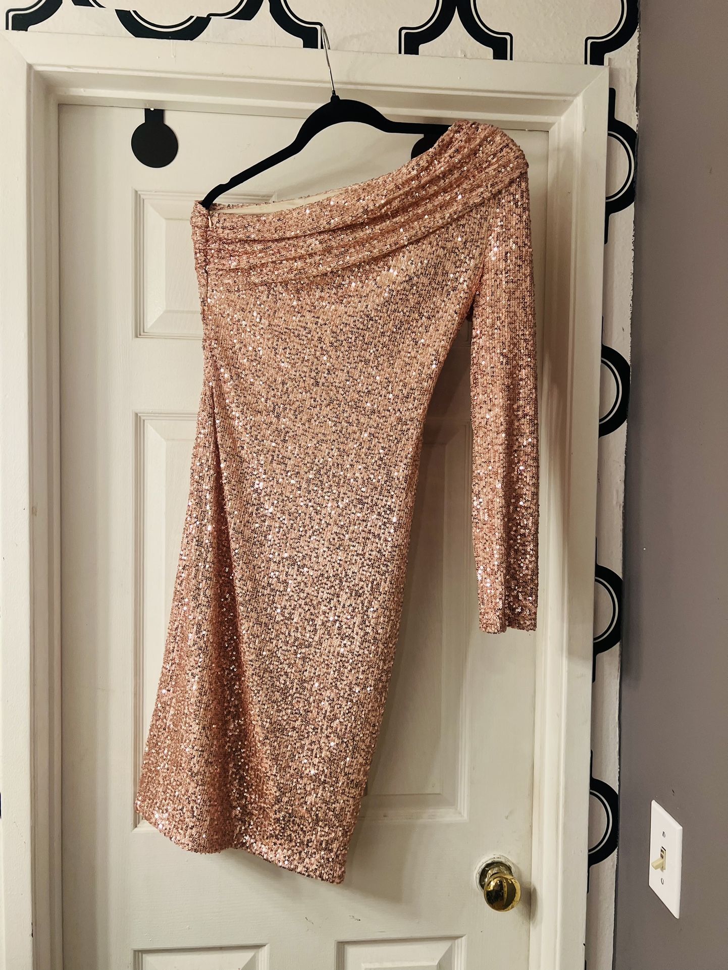 Rose Gold Sequin Short Dress