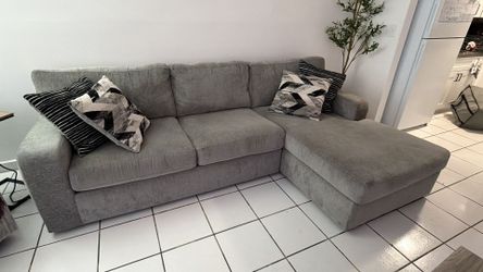 L shaped fabric sofa