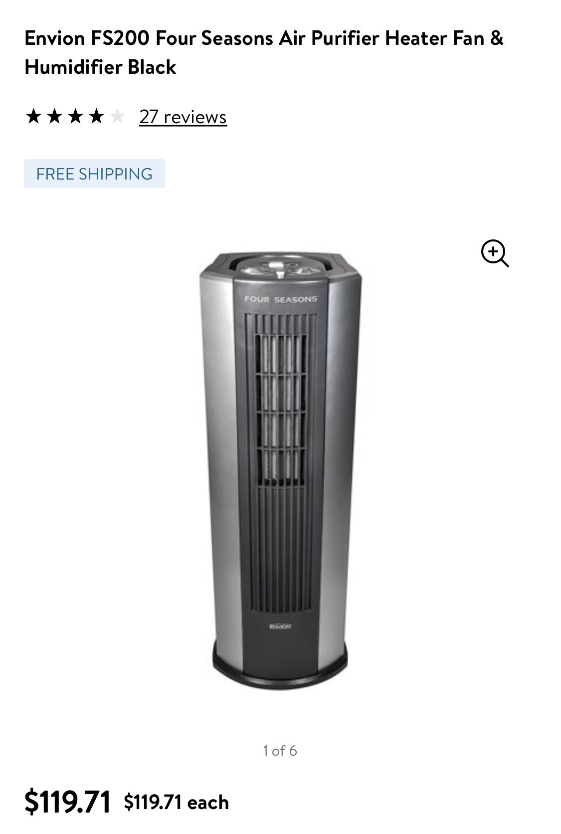 Envion FS200 Air purifier heater fan & humidifier