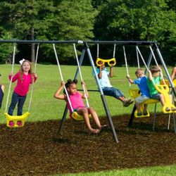 Swing Set For Six Children To Play 
