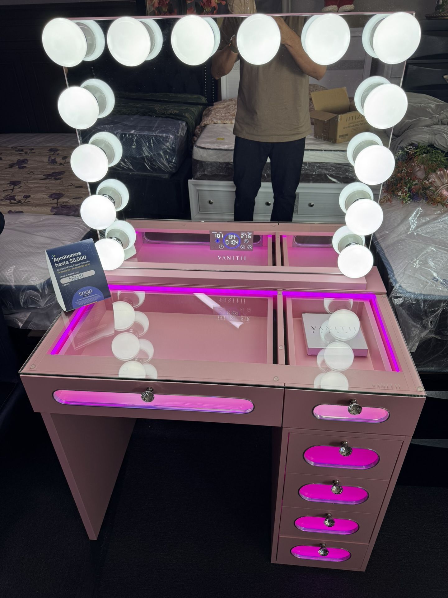 Pink Bluetooth Vanity