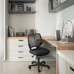 Breathable Mesh Chair, Armless Study Chair, Multifunctional & Smart, 360° Rolling Wheels, Seat Height Adjustment, Modern & Versatile