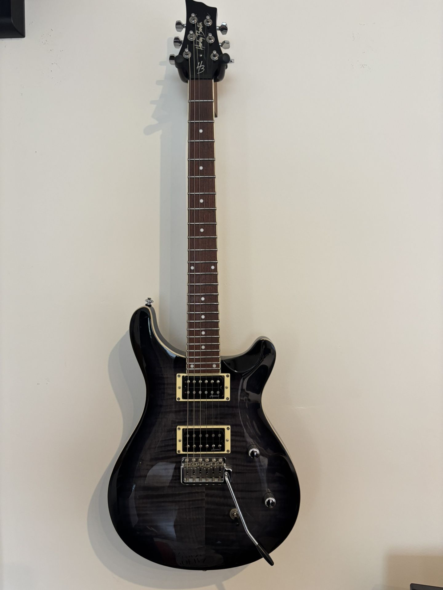 Harley Benton CST-24 Black Flame Electric Guitar (PRS Copy)