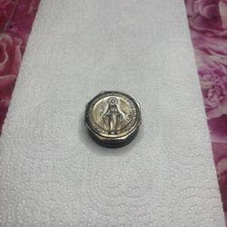 Vintage St Mary Rosary Holder 