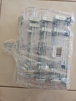 Adjustable Expandable Clothes Hangers – Heavy Duty, Clear (New)