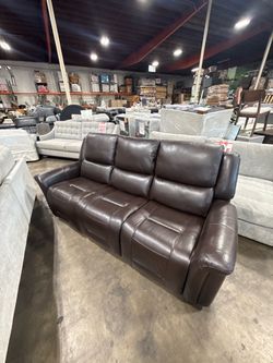 Costco Furniture Liquidation! Leather 3-seat power recliner