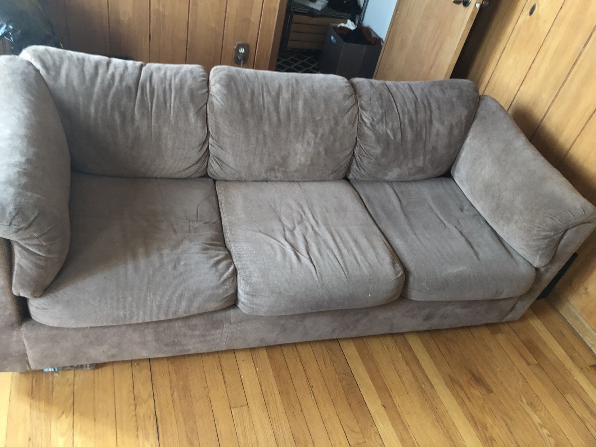 Brown pull out couch