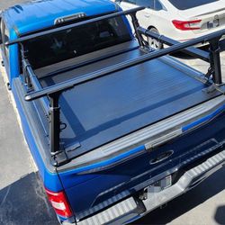 SyneticUSA Off-Road Ready Hard Retractable Tonneau Truck Cover w/ Rack Combo (5.5 ft-5.7ft. Bed only)