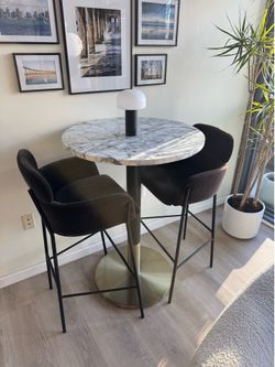Bistro table and bar stools