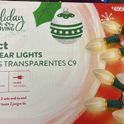 Holiday Living 25 Ct C9 Clear Lights