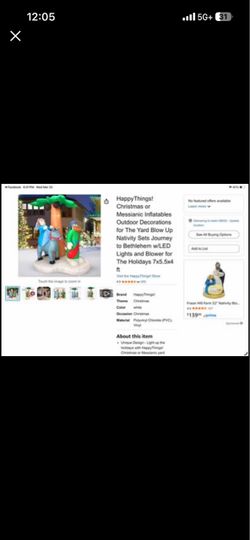 7’ tall Christmas Inflatable Nativity