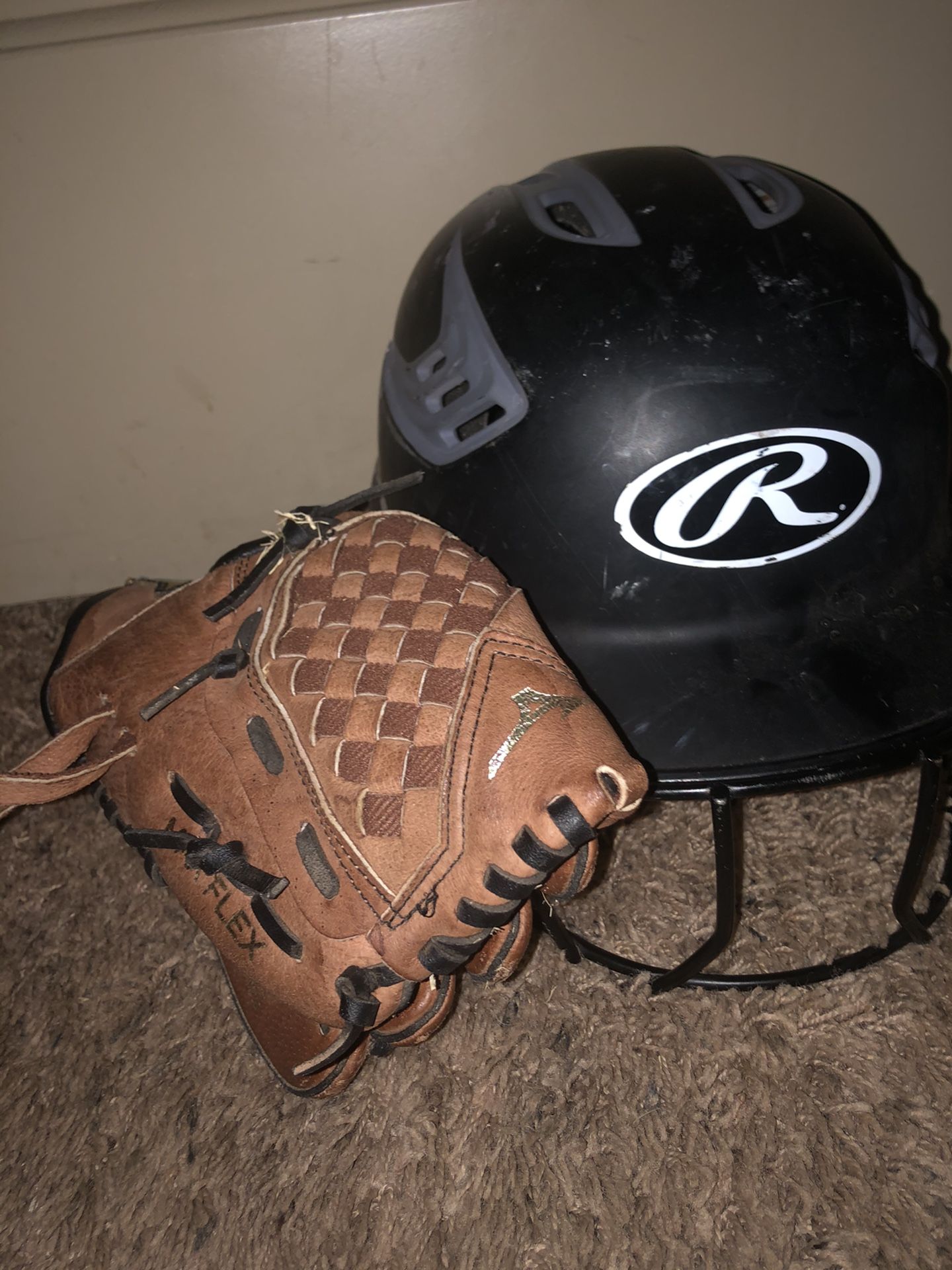 Baseball MIT And Helmet...sold As A Pair..