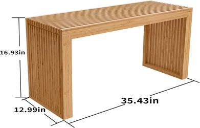 Bamboo Bench 35in Farmhouse 450lb Capacity New $120