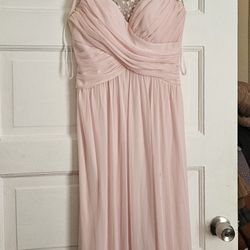 B Darlin Dress| Light Pink Floor-Length Prom Gown