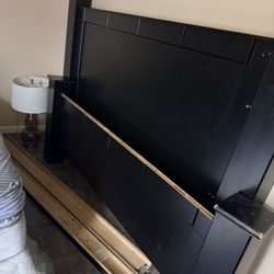 Black Headboard & Bed Frame – AS IS – Free