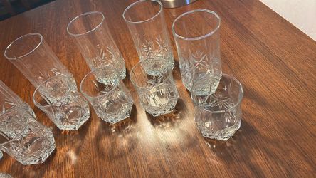 Vintage Christal D’Arques High & Low Ball whiskey glasses 12 pc