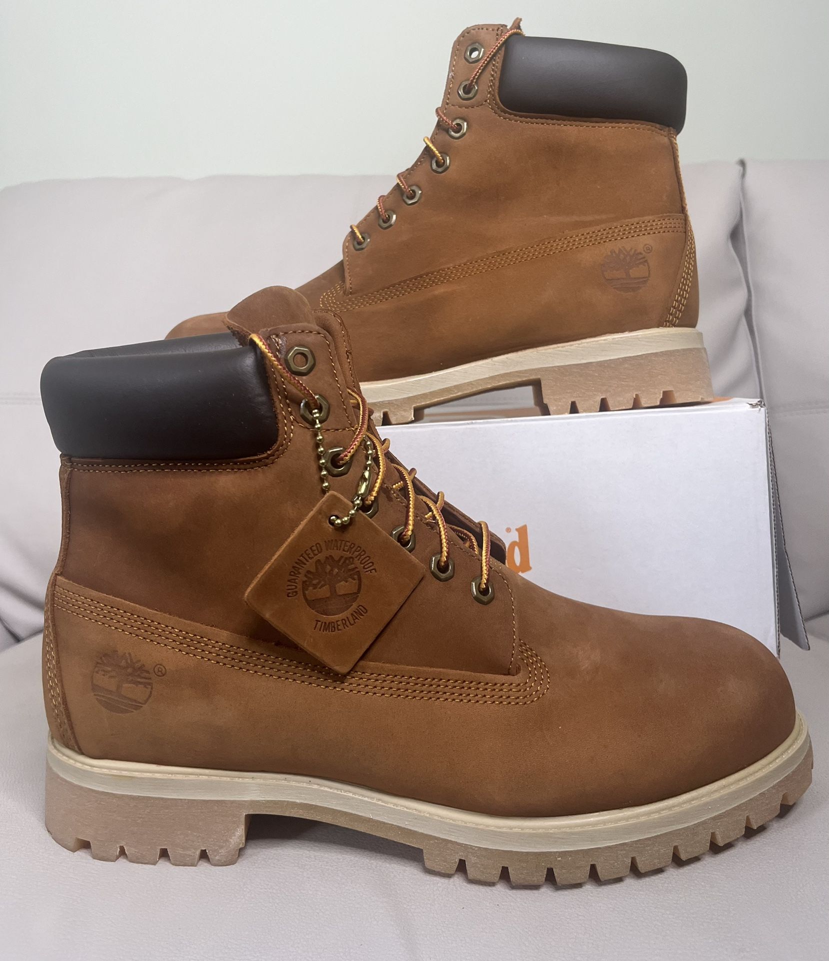 Timberland Premium 6 Inch Waterproof Boots Rust Nubuck Men’s Size 12 NEW