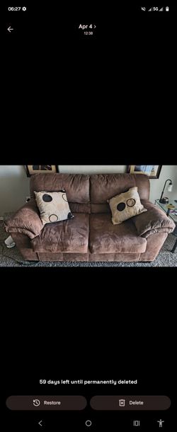 Free Brown Ashley Microfiber Loveseat and Pillow Set