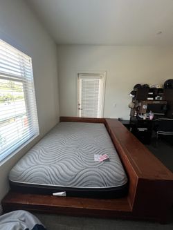 Pottery Barn Solid Wood Storage Platform Bed w/ Drawers + Cabinet