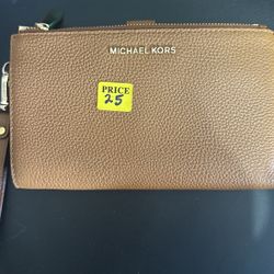 Brown, Michael Kors Wrist Wallet
