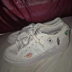 ADIDAS Nizza Platform Shoes J 'White Illustration' 