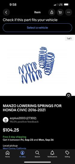Manzo 1 Inch lowering Springs